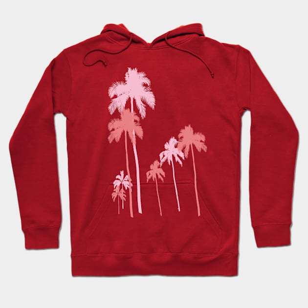 Pink Palms Palm Tree Design Palm Springs Palm Desert Palm Beach Lovers Hoodie by SeaLAD